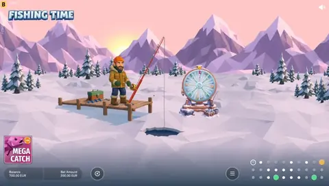 Fishing Time how to play: angler, wheel and Mega Catch UI